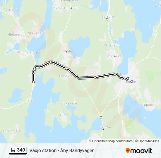 340 Bus Line Map