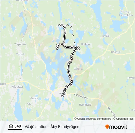 340 Bus Line Map