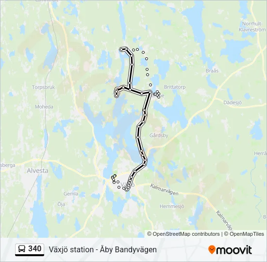 340 Bus Line Map