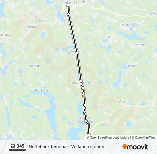345 Bus Line Map