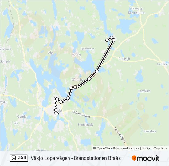 358 Route: Schedules, Stops & Maps - Växjö Station (Updated)