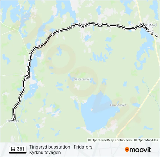 361 Bus Line Map