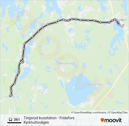 361 Bus Line Map