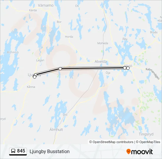 845 Bus Line Map