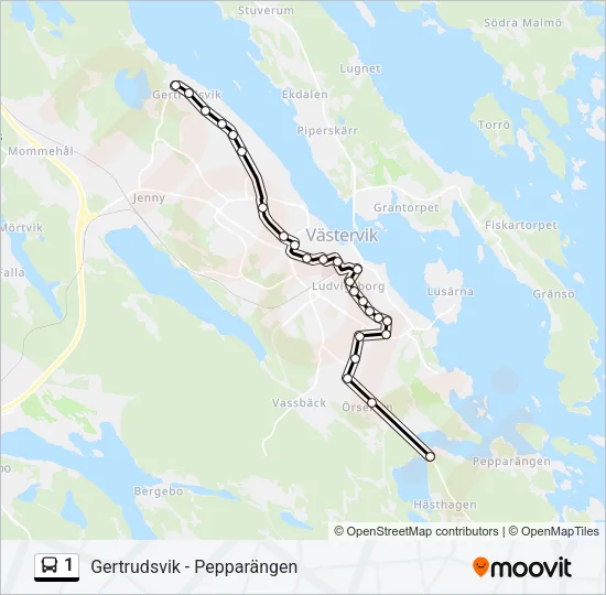1 Bus Line Map