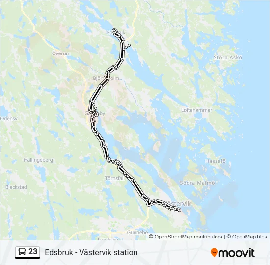 23 Bus Line Map