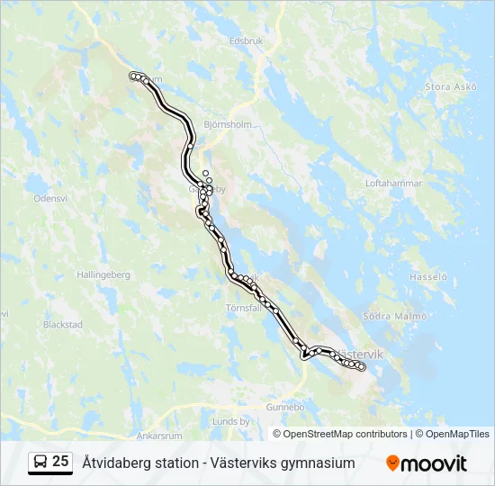 25 Bus Line Map