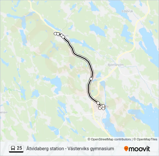 25 Bus Line Map