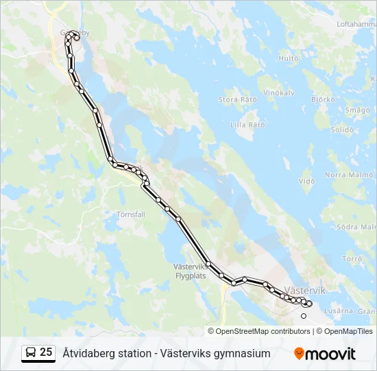 25 Bus Line Map