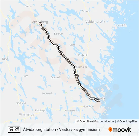 25 Bus Line Map