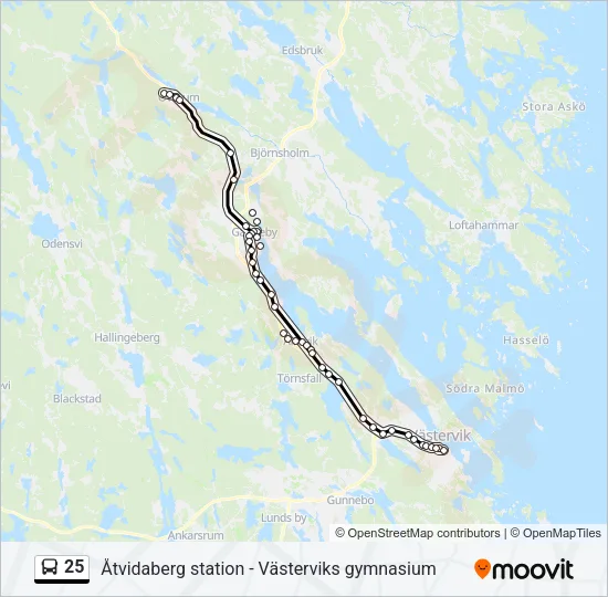 25 Bus Line Map