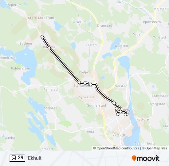 29 bus Line Map