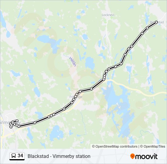 34 bus Line Map