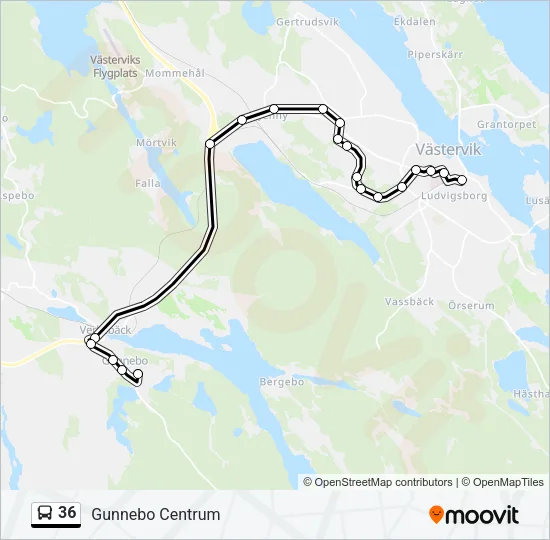 36 Bus Line Map