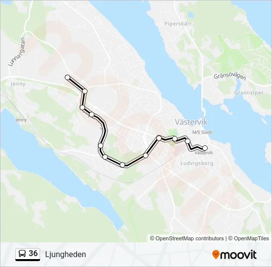 36 Bus Line Map