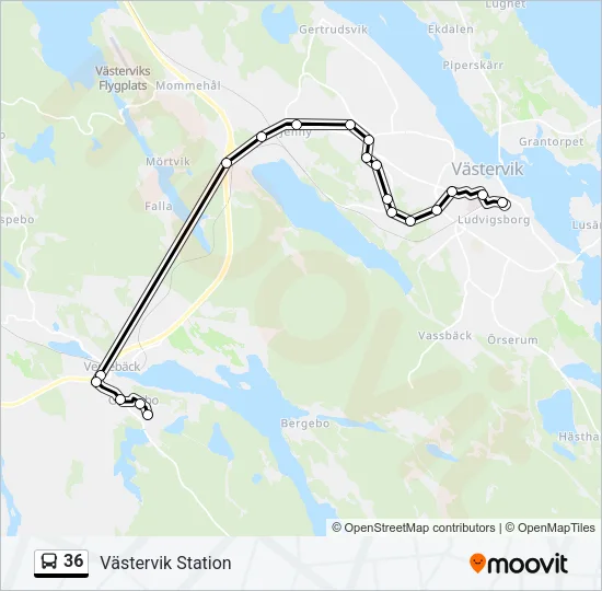 36 Bus Line Map
