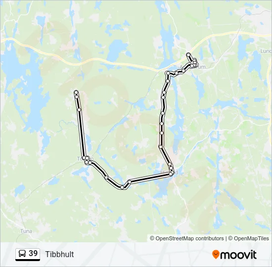 39 buss Linje karta