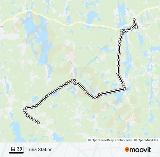 39 buss Linje karta