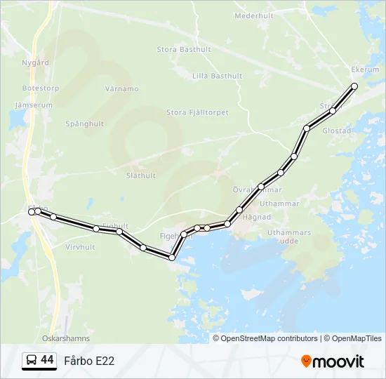 44 Bus Line Map