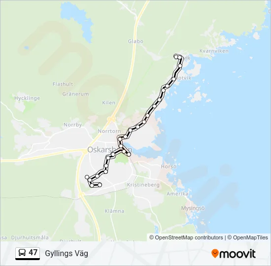 47 Bus Line Map