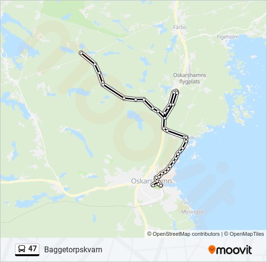 47 bus Line Map