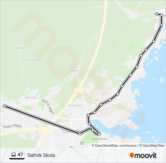 47 Bus Line Map