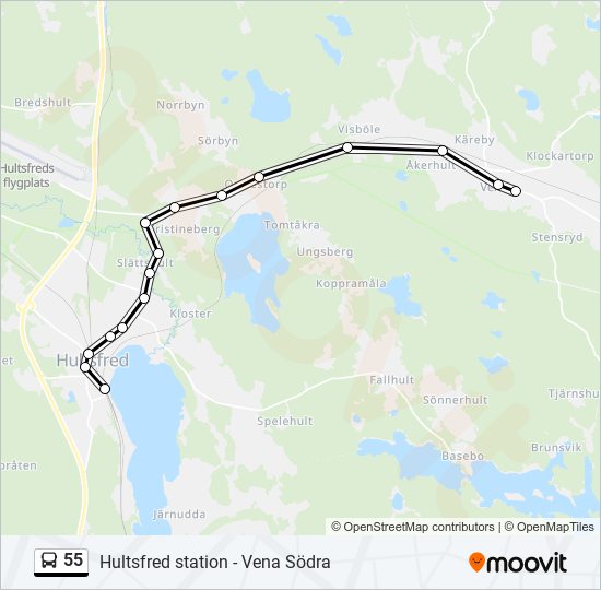 55 bus Line Map