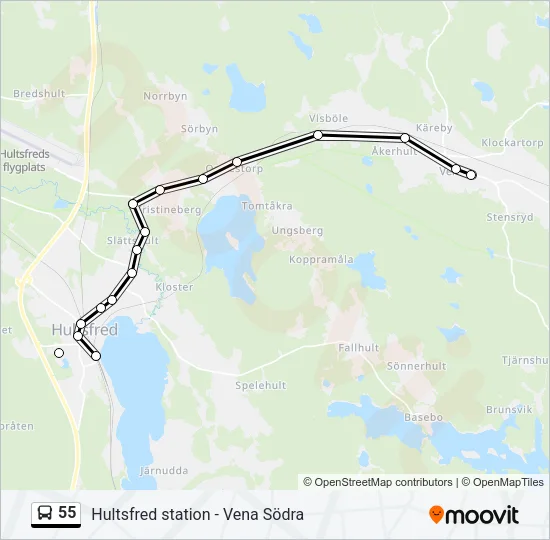 55 Bus Line Map