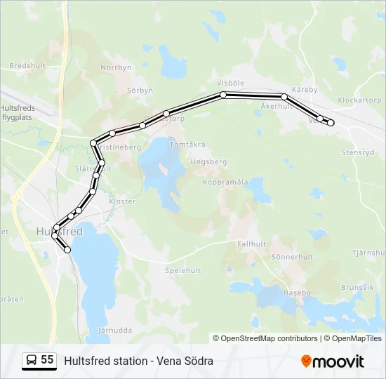 55 Bus Line Map