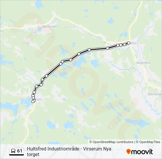 61 Bus Line Map