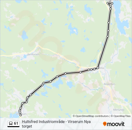 61 Bus Line Map