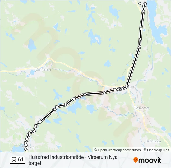 61 Bus Line Map