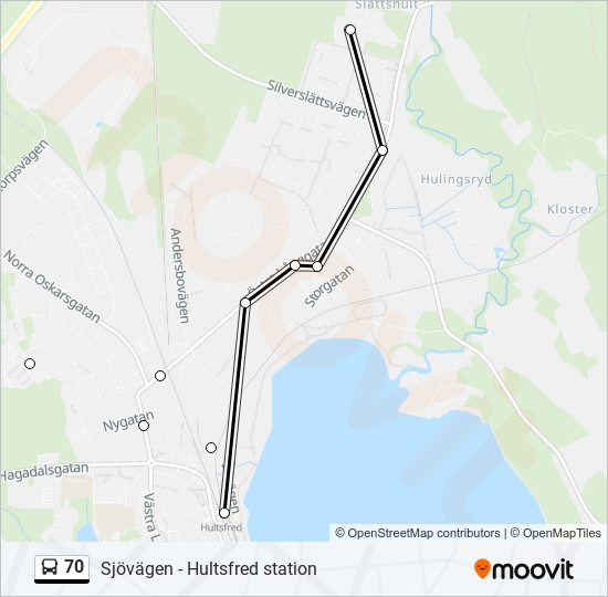 70 bus Line Map