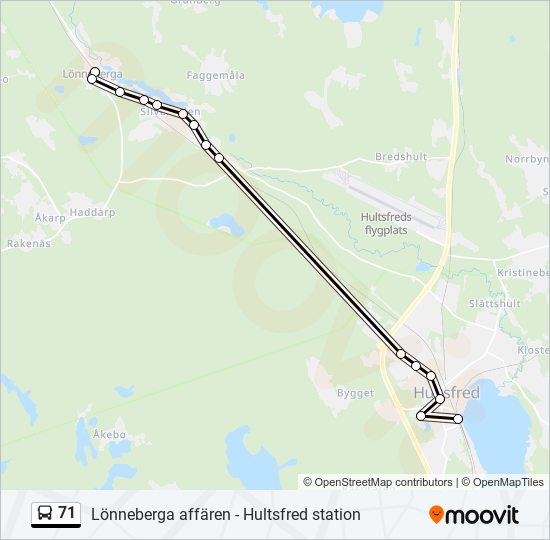 71 bus Line Map