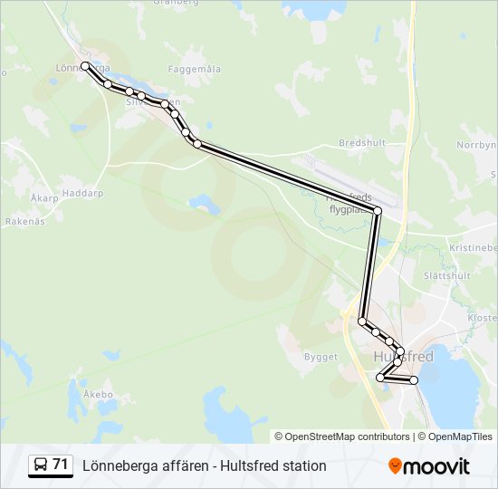 71 bus Line Map