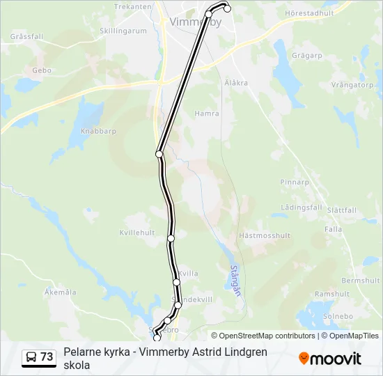 73 Bus Line Map