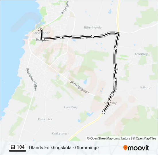 104 Bus Line Map