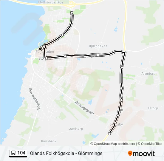 104 Bus Line Map