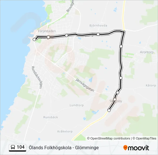 104 Bus Line Map