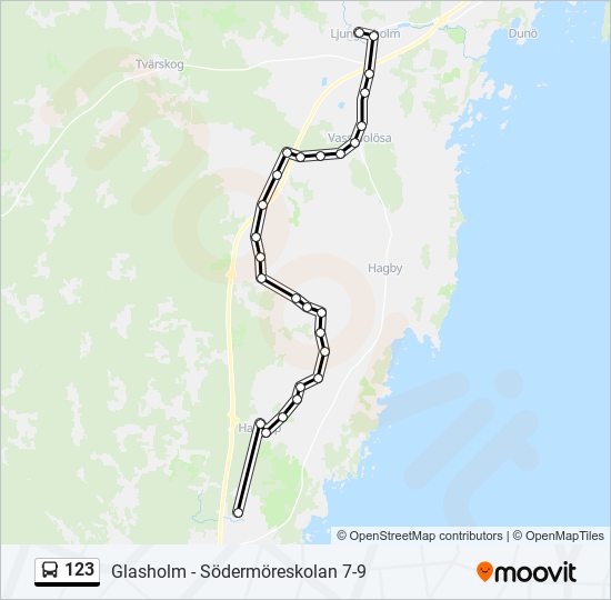 123 bus Line Map