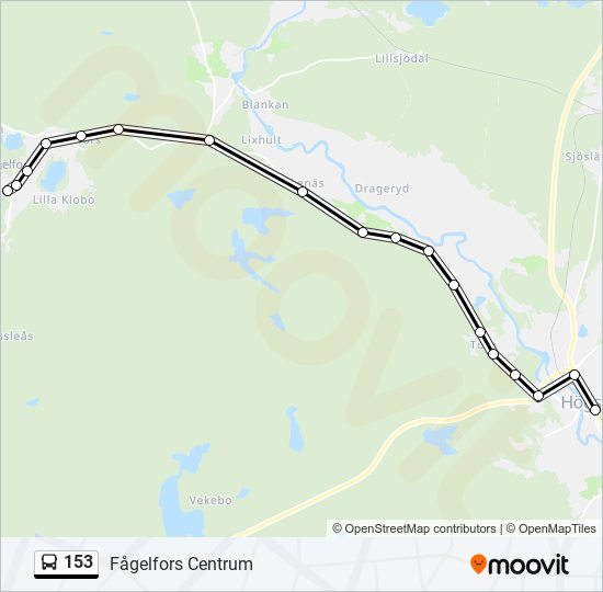 153 bus Line Map