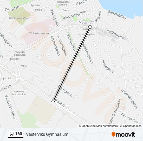 160 Rutt: Tidtabeller, Hållplatser & Kartor - Västerviks Gymnasium ...