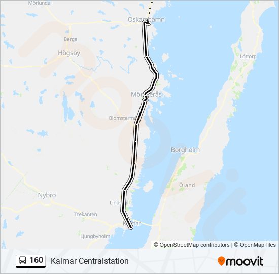 160 bus Line Map