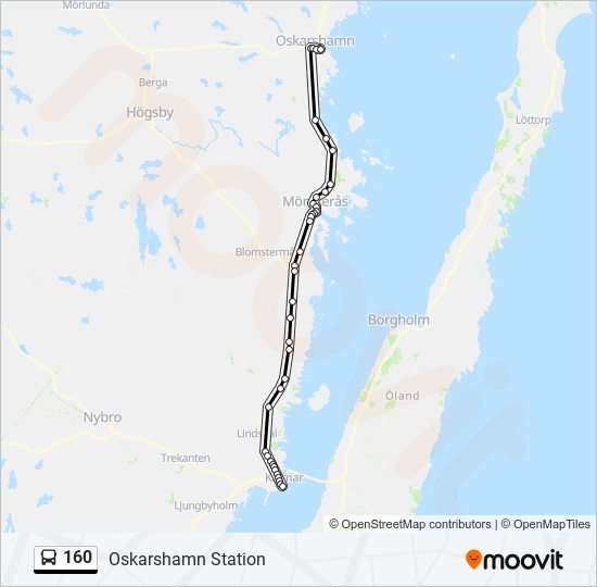 160 bus Line Map