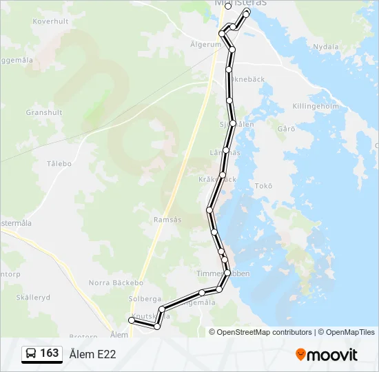 163 Bus Line Map