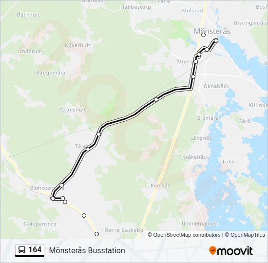 164 Bus Line Map