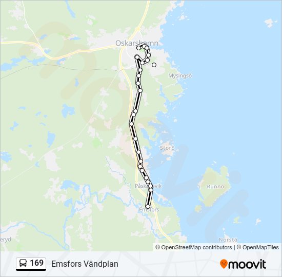 169 bus Line Map