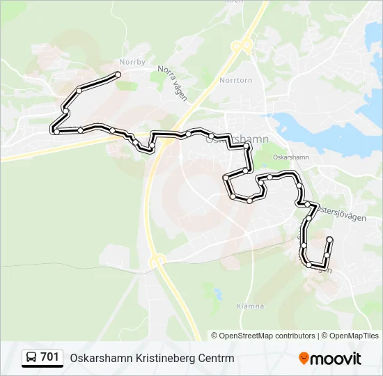 701 Bus Line Map