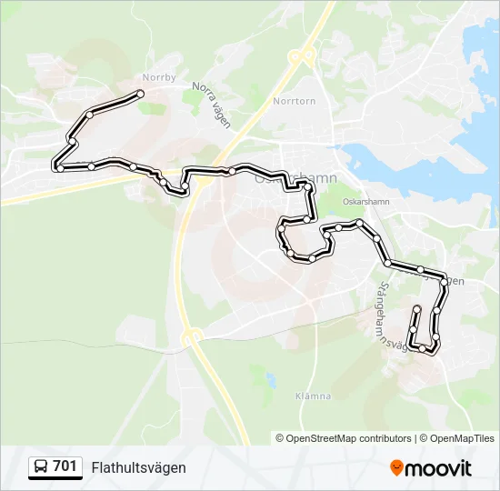 701 Bus Line Map