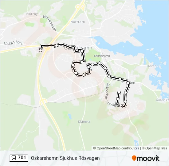 701 Bus Line Map